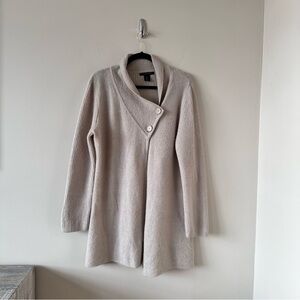 Tahari-Wrap Wool Blend Wheat Cozy Cardigan (Size:Large)